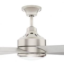 Mercer 56 in. Integrated LED Brushed Nickel Ceiling Fan with Light Kit and Remote Control by Home Decorators Collection -Outlet Home Decorators Collection Store brushed nickel home decorators collection ceiling fans with lights 54625 44 1000