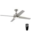 Mercer 56 in. Integrated LED Brushed Nickel Ceiling Fan with Light Kit and Remote Control by Home Decorators Collection -Outlet Home Decorators Collection Store brushed nickel home decorators collection ceiling fans with lights 54625 64 1000