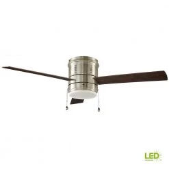 Gamali 52 in. LED Indoor Brushed Nickel Ceiling Fan with Light Kit by Home Decorators Collection -Outlet Home Decorators Collection Store brushed nickel home decorators collection ceiling fans with lights 56000 40 1000