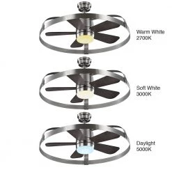 Harrington 36 in. White Color Changing Integrated LED Brushed Nickel Ceiling Fan with Light Kit and Remote Control by Home Decorators Collection -Outlet Home Decorators Collection Store brushed nickel home decorators collection ceiling fans with lights 59236 1f 1000