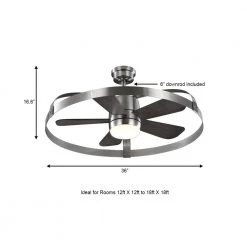 Harrington 36 in. White Color Changing Integrated LED Brushed Nickel Ceiling Fan with Light Kit and Remote Control by Home Decorators Collection -Outlet Home Decorators Collection Store brushed nickel home decorators collection ceiling fans with lights 59236 a0 1000