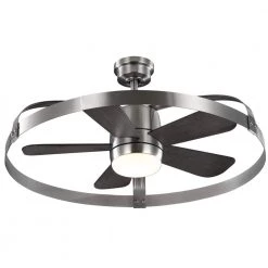 Harrington 36 in. White Color Changing Integrated LED Brushed Nickel Ceiling Fan with Light Kit and Remote Control by Home Decorators Collection -Outlet Home Decorators Collection Store brushed nickel home decorators collection ceiling fans with lights 59236 fa 1000