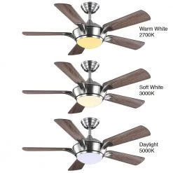 Chelton 46 in. White Color Changing Integrated LED Brushed Nickel Ceiling Fan with Light Kit and Remote Control by Home Decorators Collection -Outlet Home Decorators Collection Store brushed nickel home decorators collection ceiling fans with lights 59246 76 1000