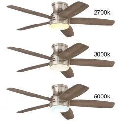 Ashby Park 52 in. White Color Changing Integrated LED Brushed Nickel Ceiling Fan with Light Kit and Remote Control by Home Decorators Collection -Outlet Home Decorators Collection Store brushed nickel home decorators collection ceiling fans with lights 59252 77 1000