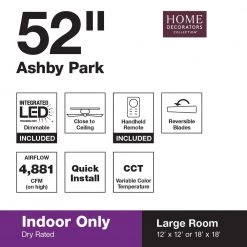 Ashby Park 52 in. White Color Changing Integrated LED Brushed Nickel Ceiling Fan with Light Kit and Remote Control by Home Decorators Collection -Outlet Home Decorators Collection Store brushed nickel home decorators collection ceiling fans with lights 59252 fa 1000