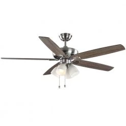 62 in. Bailey's Bluff Brushed Nickel LED Ceiling Fan with Light Kit by Home Decorators Collection