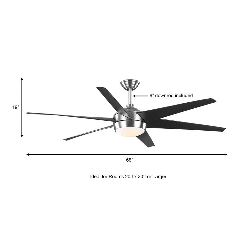 Windward 68 in. White Color Changing Integrated LED Brushed Nickel Ceiling Fan with Light Kit, DC Motor and Remote by Home Decorators Collection 4 Windward 68 in. White Color Changing Integrated LED Brushed Nickel Ceiling Fan with Light Kit, DC Motor and Remote by Home Decorators Collection - Image 2