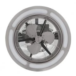 Brette II 23 in. LED Indoor/Outdoor Brushed Nickel Ceiling Fan with Light and Remote Control by Home Decorators Collection -Outlet Home Decorators Collection Store brushed nickel home decorators collection ceiling fans with lights am382b bn 66 1000