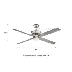 Lincolnshire 60 in. LED Brushed Nickel Ceiling Fan with Light by Home Decorators Collection -Outlet Home Decorators Collection Store brushed nickel home decorators collection ceiling fans with lights am676 bn a0 1000