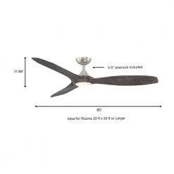 Canterbury 60 in. Integrated LED Indoor Brushed Nickel Ceiling Fan with Light Kit and Remote Control by Home Decorators Collection -Outlet Home Decorators Collection Store brushed nickel home decorators collection ceiling fans with lights sw17b2l bn a0 1000