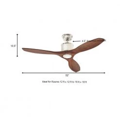 Reagan 52 in. LED Indoor Brushed Nickel Ceiling Fan with Light Kit and Remote Control by Home Decorators Collection -Outlet Home Decorators Collection Store brushed nickel home decorators collection ceiling fans with lights yg423 bn a0 1000