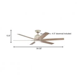 Kensgrove 54 in. Integrated LED Brushed Nickel Ceiling Fan with Light and Remote Control by Home Decorators Collection -Outlet Home Decorators Collection Store brushed nickel home decorators collection ceiling fans with lights yg493a bn 40 1000