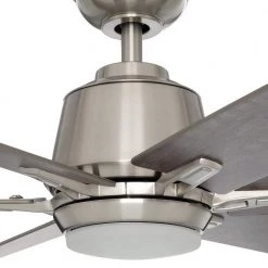 Kensgrove 64 in. Integrated LED Brushed Nickel Ceiling Fan with Light and Remote Control by Home Decorators Collection -Outlet Home Decorators Collection Store brushed nickel home decorators collection ceiling fans with lights yg493d bn 1f 1000