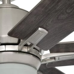 Kensgrove 64 in. Integrated LED Brushed Nickel Ceiling Fan with Light and Remote Control by Home Decorators Collection -Outlet Home Decorators Collection Store brushed nickel home decorators collection ceiling fans with lights yg493d bn 44 1000