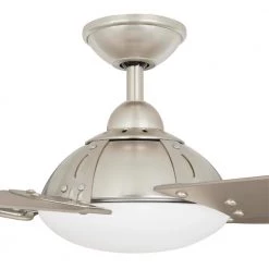 Draper 54 in. Outdoor LED Brushed Nickel Ceiling Fan with Remote Control by Home Decorators Collection -Outlet Home Decorators Collection Store brushed nickel home decorators collection ceiling fans with lights yg664 bn 1f 1000