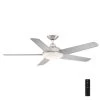 Draper 54 in. Outdoor LED Brushed Nickel Ceiling Fan with Remote Control by Home Decorators Collection -Outlet Home Decorators Collection Store brushed nickel home decorators collection ceiling fans with lights yg664 bn 64 1000