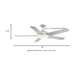 Draper 54 in. Outdoor LED Brushed Nickel Ceiling Fan with Remote Control by Home Decorators Collection -Outlet Home Decorators Collection Store brushed nickel home decorators collection ceiling fans with lights yg664 bn a0 1000