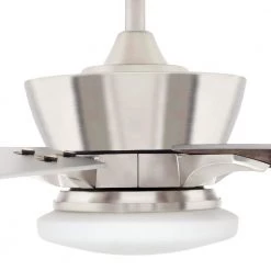 Bergen 52 in. LED Uplight Brushed Nickel Ceiling Fan With Light and Remote Control by Home Decorators Collection -Outlet Home Decorators Collection Store brushed nickel home decorators collection ceiling fans with lights yg680 bn 1d 1000