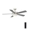 Bergen 52 in. LED Uplight Brushed Nickel Ceiling Fan With Light and Remote Control by Home Decorators Collection -Outlet Home Decorators Collection Store brushed nickel home decorators collection ceiling fans with lights yg680 bn 64 1000