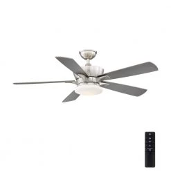 Bergen 52 in. LED Uplight Brushed Nickel Ceiling Fan With Light and Remote Control by Home Decorators Collection