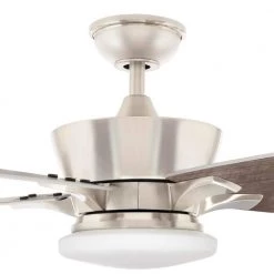Bergen 52 in. LED Uplight Brushed Nickel Ceiling Fan With Light and Remote Control by Home Decorators Collection -Outlet Home Decorators Collection Store brushed nickel home decorators collection ceiling fans with lights yg680 bn a0 1000