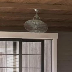 Bentley III 22 in. Indoor/Outdoor Brushed Nickel Oscillating Ceiling Fan with Remote Control by Home Decorators Collection -Outlet Home Decorators Collection Store brushed nickel home decorators collection ceiling fans without lights al14 22 bn 31 1000