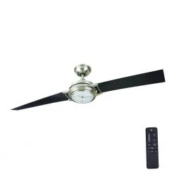 Breckenridge 56 in. LED Indoor Brushed Nickel Ceiling Fan with Remote Control by Home Decorators Collection
