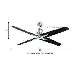 Virginia Highland 56 in. Indoor Brushed Nickel Ceiling Fan with Remote Control by Home Decorators Collection -Outlet Home Decorators Collection Store brushed nickel home decorators collection ceiling fans without lights yg588 bn 1d 1000