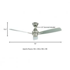 Samson Park 52 in. Indoor Brushed Nickel Ceiling Fan with Remote Control by Home Decorators Collection -Outlet Home Decorators Collection Store brushed nickel home decorators collection ceiling fans without lights yg620 bn 40 1000