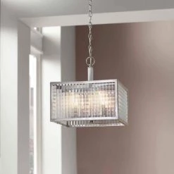 4-Light Brushed Nickel Pendant with Etched Clear Glass Shades by Home Decorators Collection -Outlet Home Decorators Collection Store brushed nickel home decorators collection chandeliers 16788 31 1000