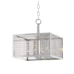 4-Light Brushed Nickel Pendant with Etched Clear Glass Shades by Home Decorators Collection
