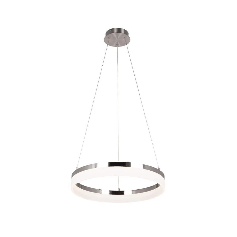 Kipling 35-Watt Integrated LED Brushed Nickel Modern Pendant with Frosted Acrylic Shade by Home Decorators Collection 6 Kipling 35-Watt Integrated LED Brushed Nickel Modern Pendant with Frosted Acrylic Shade by Home Decorators Collection - Image 4