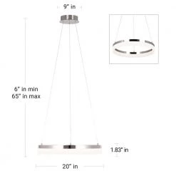 Kipling 35-Watt Integrated LED Brushed Nickel Modern Pendant with Frosted Acrylic Shade by Home Decorators Collection 11 Kipling 35-Watt Integrated LED Brushed Nickel Modern Pendant with Frosted Acrylic Shade by Home Decorators Collection -Outlet Home Decorators Collection Store brushed nickel home decorators collection chandeliers 22826 003 4f 1000