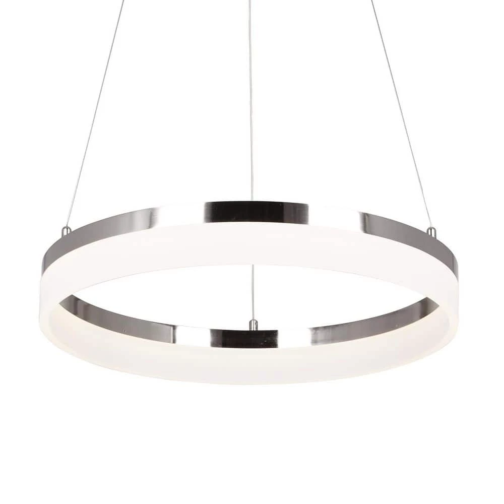 Kipling 35-Watt Integrated LED Brushed Nickel Modern Pendant with Frosted Acrylic Shade by Home Decorators Collection 3 Kipling 35-Watt Integrated LED Brushed Nickel Modern Pendant with Frosted Acrylic Shade by Home Decorators Collection