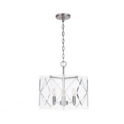 Pentos 3-Light Brushed Nickel Acrylic Chandelier by Home Decorators Collection