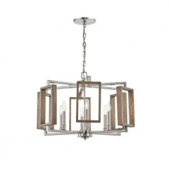 Zurich 6-Light Brushed Nickel Chandelier with Wood Accents by Home Decorators Collection -Outlet Home Decorators Collection Store brushed nickel home decorators collection chandeliers hd 1253bn 1d 1000