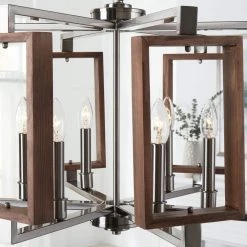 Zurich 6-Light Brushed Nickel Chandelier with Wood Accents by Home Decorators Collection -Outlet Home Decorators Collection Store brushed nickel home decorators collection chandeliers hd 1253bn a0 1000