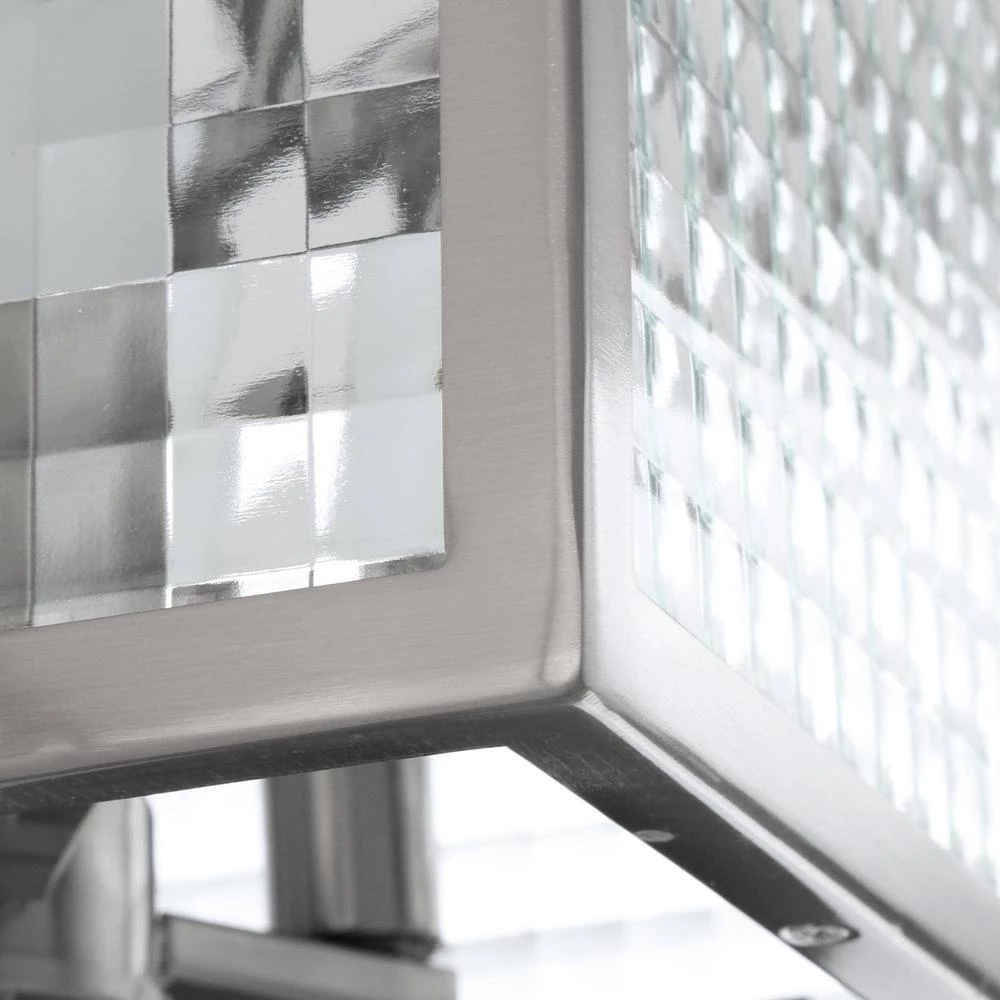 12 in. 3-Light Brushed Nickel Flush Mount with Etched Clear Glass Shade by Home Decorators Collection 6 12 in. 3-Light Brushed Nickel Flush Mount with Etched Clear Glass Shade by Home Decorators Collection - Image 4