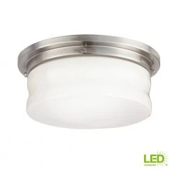 13 in. Brushed Nickel LED Flush Mount by Home Decorators Collection -Outlet Home Decorators Collection Store brushed nickel home decorators collection flush mount lights 23951 1d 1000