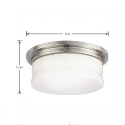 13 in. Brushed Nickel LED Flush Mount by Home Decorators Collection -Outlet Home Decorators Collection Store brushed nickel home decorators collection flush mount lights 23951 40 1000