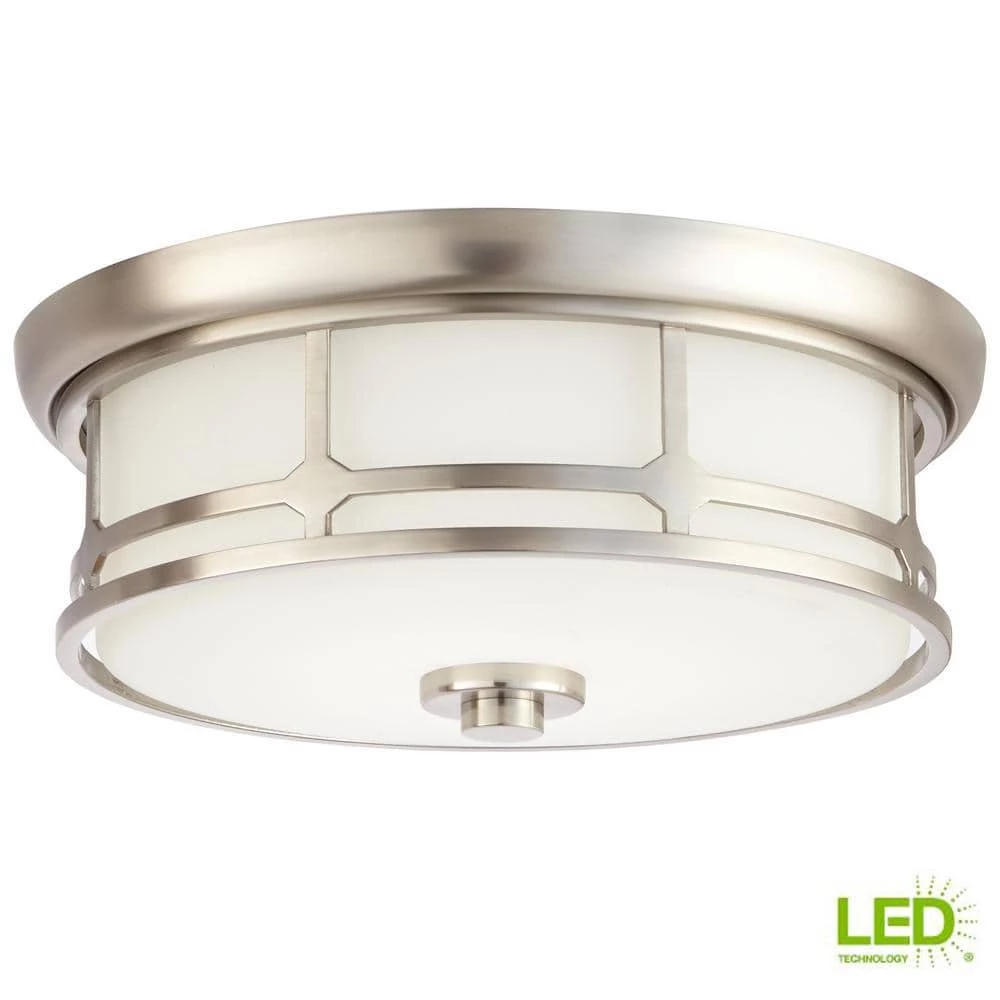Portland Court 14 in. Brushed Nickel LED Flush Mount Ceiling Light by Home Decorators Collection 10 Portland Court 14 in. Brushed Nickel LED Flush Mount Ceiling Light by Home Decorators Collection - Image 8