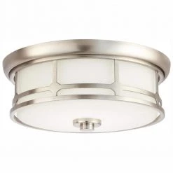 Portland Court 14 in. Brushed Nickel LED Flush Mount Ceiling Light by Home Decorators Collection