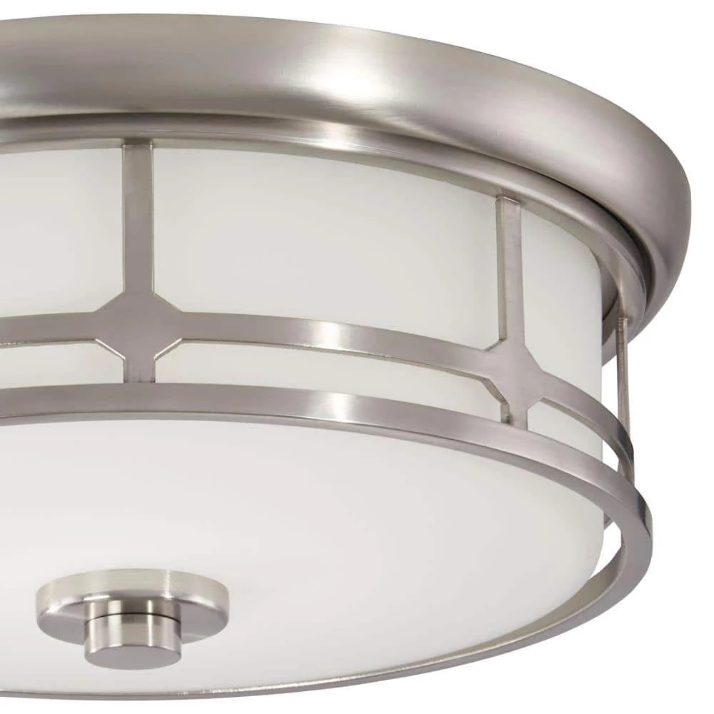 Portland Court 14 in. Brushed Nickel LED Flush Mount Ceiling Light by Home Decorators Collection 7 Portland Court 14 in. Brushed Nickel LED Flush Mount Ceiling Light by Home Decorators Collection - Image 5