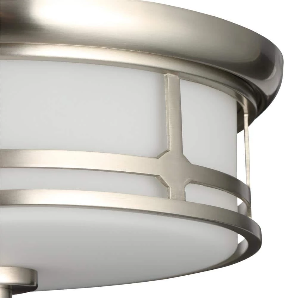 Portland Court 14 in. Brushed Nickel LED Flush Mount Ceiling Light by Home Decorators Collection 6 Portland Court 14 in. Brushed Nickel LED Flush Mount Ceiling Light by Home Decorators Collection - Image 4