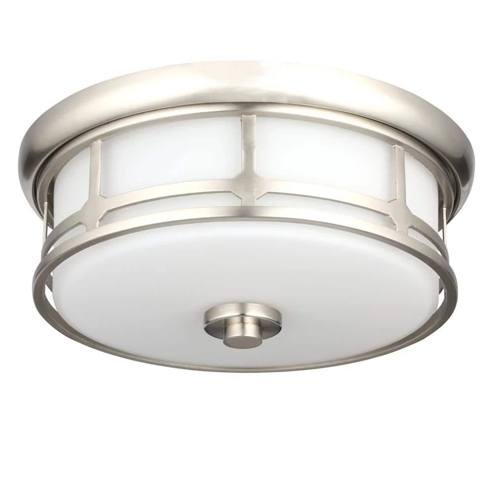 Portland Court 14 in. Brushed Nickel LED Flush Mount Ceiling Light by Home Decorators Collection 9 Portland Court 14 in. Brushed Nickel LED Flush Mount Ceiling Light by Home Decorators Collection - Image 7