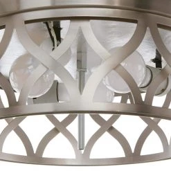 3-Light Brushed Nickel Flush Mount with Etched White Glass by Home Decorators Collection -Outlet Home Decorators Collection Store brushed nickel home decorators collection flush mount lights 23956 1f 1000