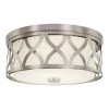 3-Light Brushed Nickel Flush Mount with Etched White Glass by Home Decorators Collection