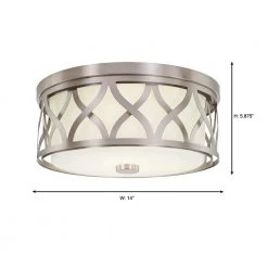 3-Light Brushed Nickel Flush Mount with Etched White Glass by Home Decorators Collection -Outlet Home Decorators Collection Store brushed nickel home decorators collection flush mount lights 23956 a0 1000