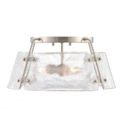 Archdale 16 in. 3-Light Brushed Nickel Flush Mount by Home Decorators Collection