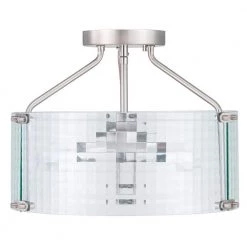 Westlyn 15 in. 3-Light Brushed Nickel Semi-Flush Mount by Home Decorators Collection